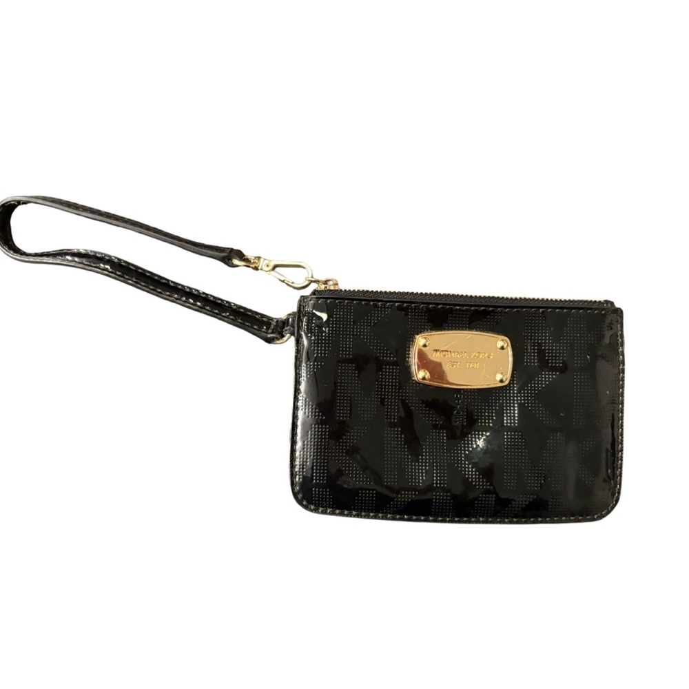 Michael Kors Women's Black Patent Leather Wristlet L12306